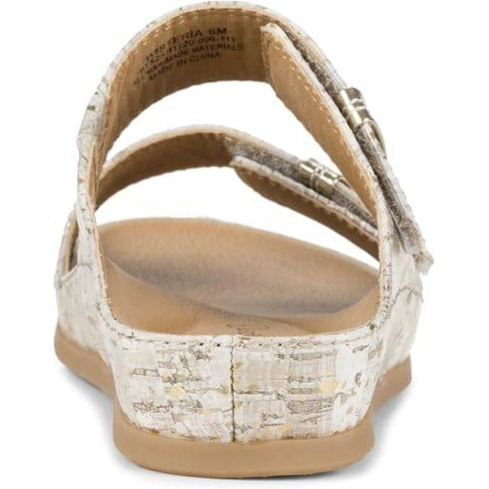 Baretraps Womens Wisteria Slide Sandals Cream Metallic Cork Print Size 11 M NWT - Picture 4 of 6